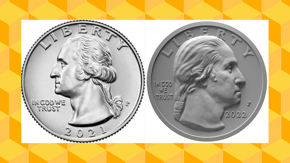in new 2022 quarter washington is facing to the right instead of left