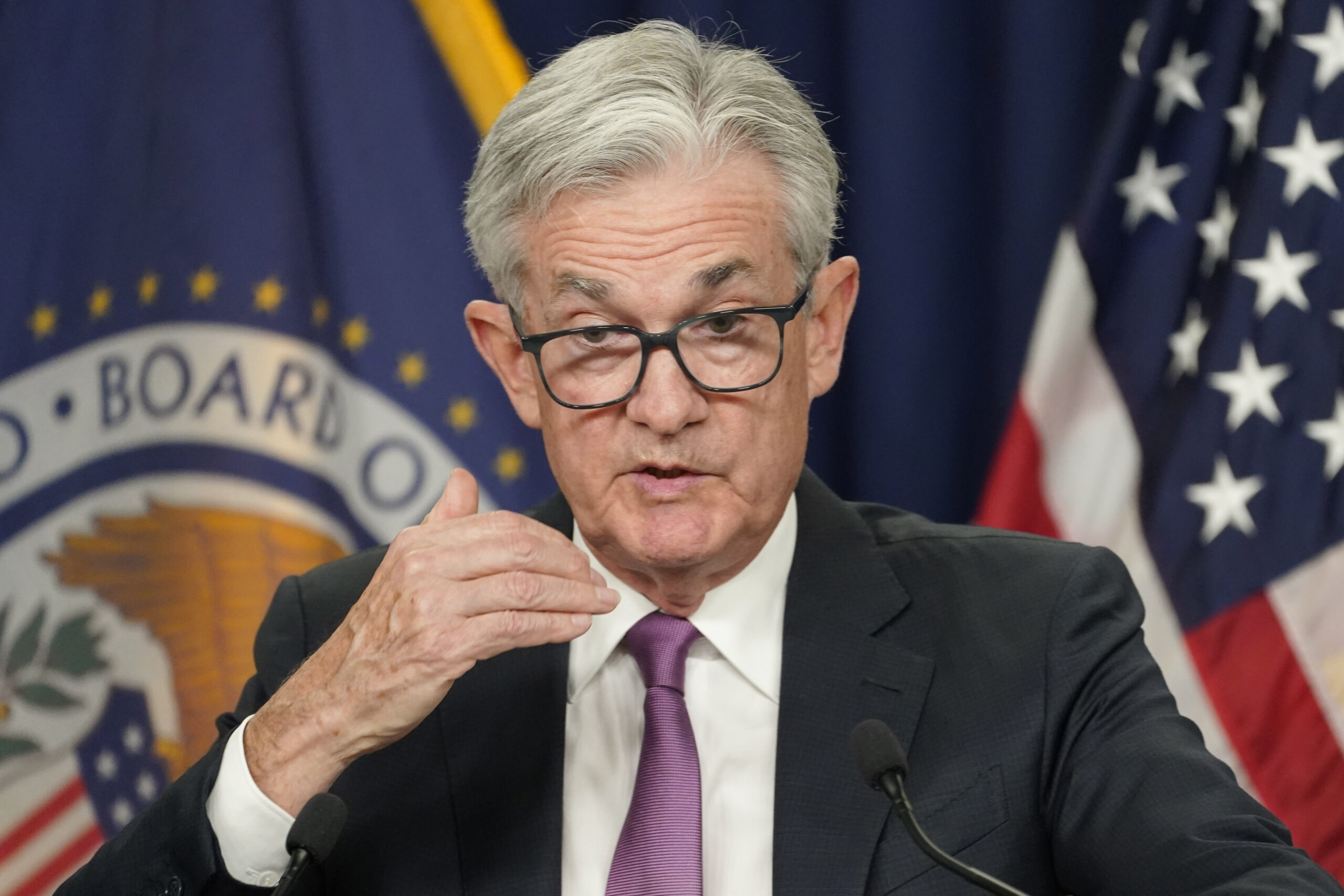 Federal Reserve Chairman Jerome Powell speaks during a news conference at the Federal Reserve Board building in Washington, Wednesday, July 27, 2022. (AP Photo/Manuel Balce Ceneta)