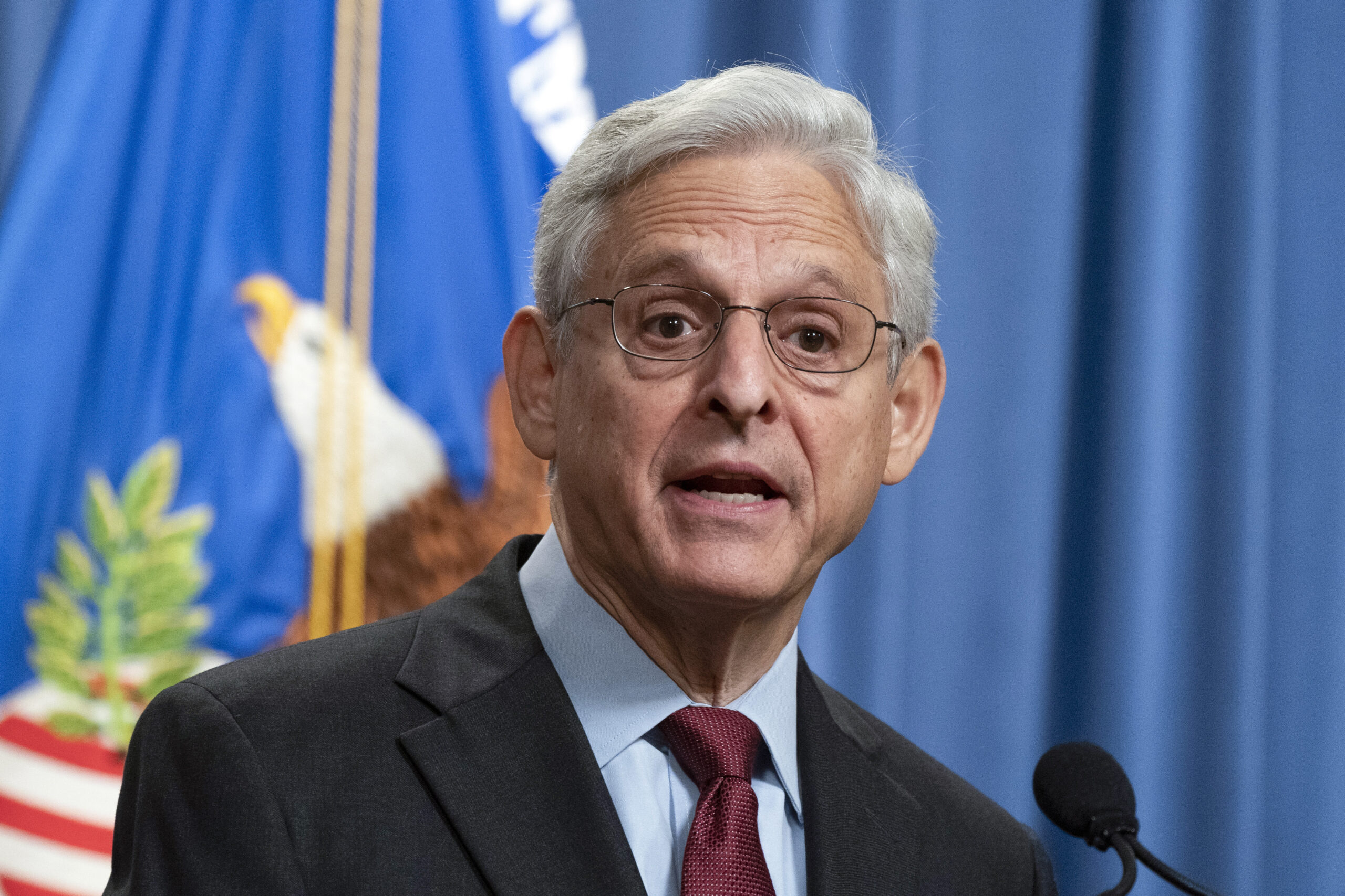 FILE - Attorney General Merrick Garland speaks during a news conference at the Department of Justice in Washington, Aug. 4, 2022. (AP Photo/Manuel Balce Ceneta, File)