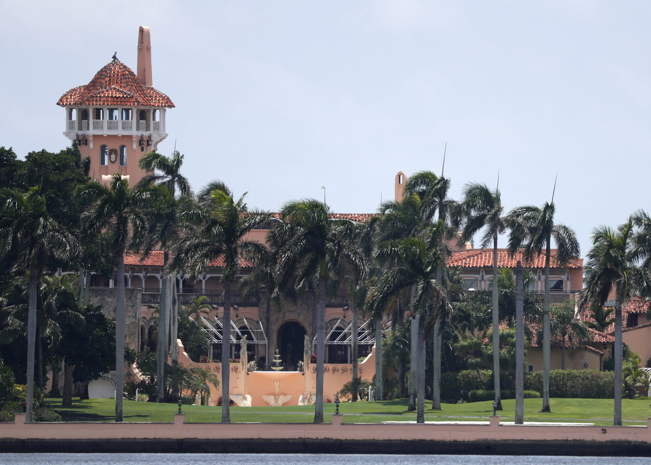 FILE - President Donald Trump's Mar-a-Lago estate is shown on July 10, 2019, in Palm Beach, Fla. Former President Donald Trump says the FBI is conducting a search of his Mar-a-Lago estate. Spokespeople for the FBI and the Justice Department did not return messages seeking comment Monday, Aug. 8, 2022. (AP Photo/Wilfredo Lee, File)