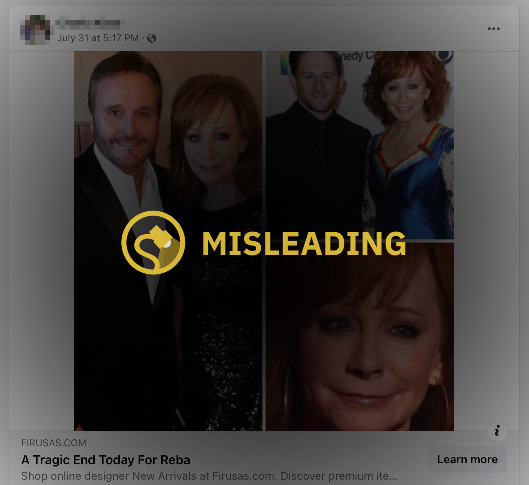 Reba McEntire is sad news and a sad ending to false and fraudulent Facebook ads and she never endorsed CBD or Keto Gummies.