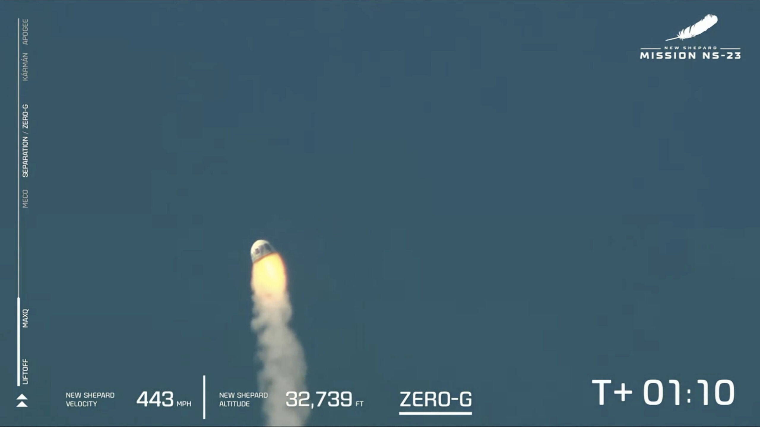 This image provided by Blue Origin shows a capsule containing science experiments after a launch failure on Monday, Sept. 12, 2022. Jeff Bezos' rocket company has suffered its first launch failure. No one was aboard, only science experiments. The Blue Origin rocket veered off course over West Texas about 1 1/2 minutes after liftoff Monday. (Blue Origin via AP)