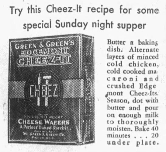 Cheez-Its in 1930