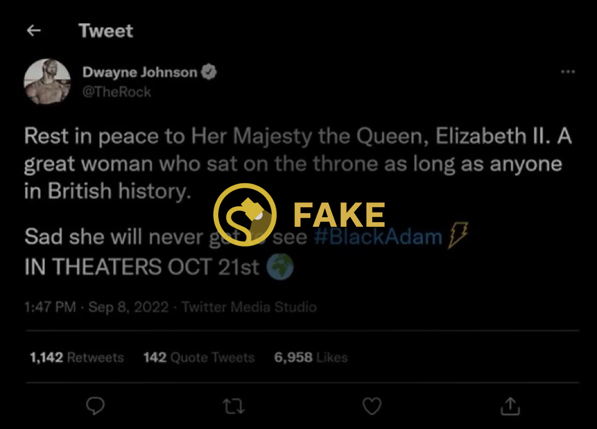 The Rock did not promote Black Adam's trailer and release date in condolences about the death of Queen Elizabeth II.