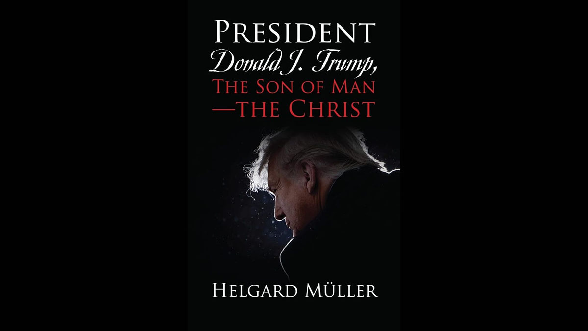 A rumor said that flyers for a book handed out at a rally called Donald Trump the son of man and the Christ.