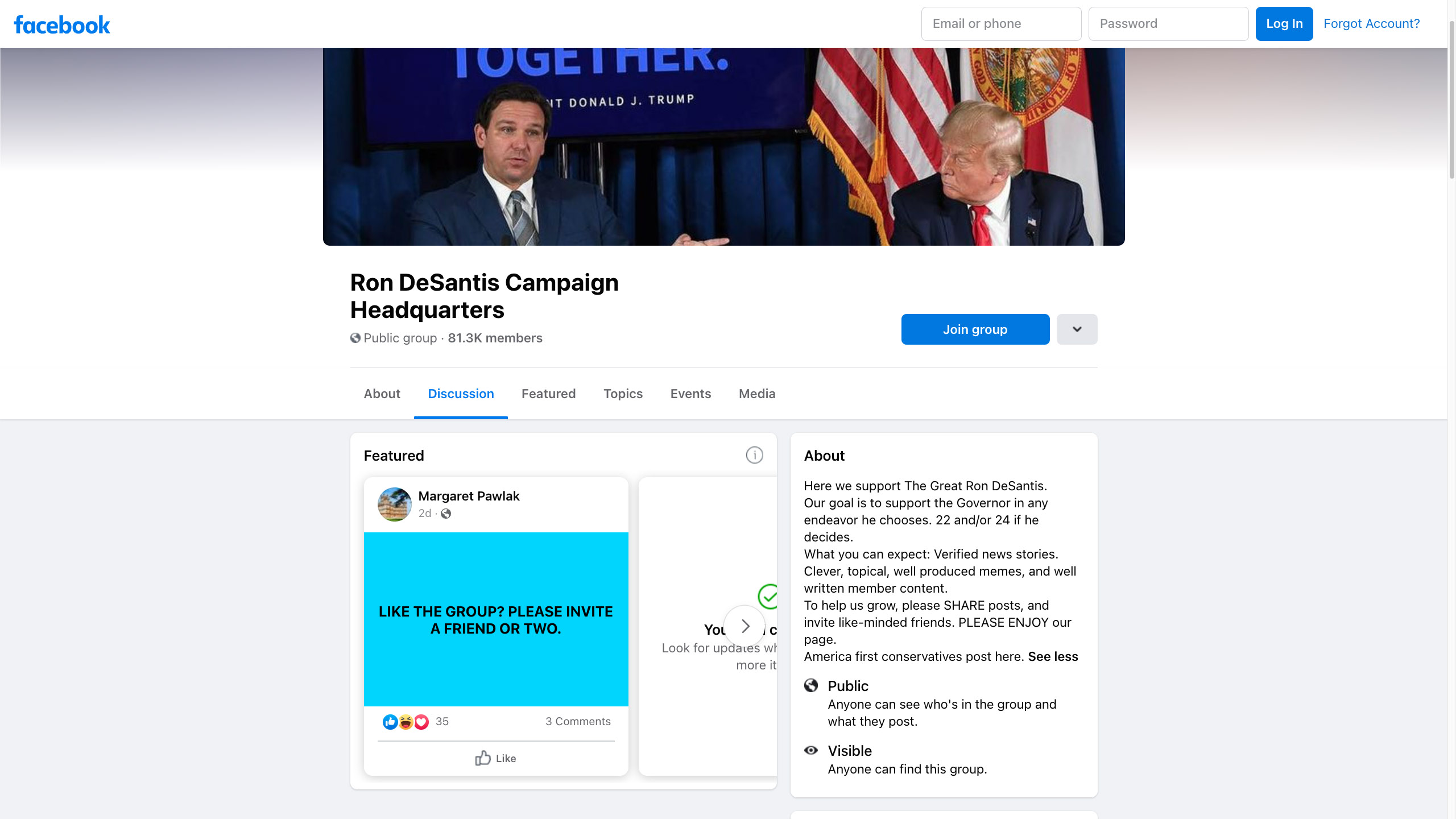 Facebook admins with fake appearances ran a network of groups primarily geared toward supporting Florida Governor Ron DeSantis but also apparently pretended to be fans of Downton Abbey.