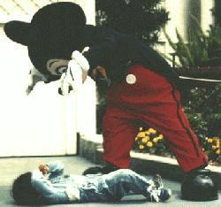 Mickey Mouse and child