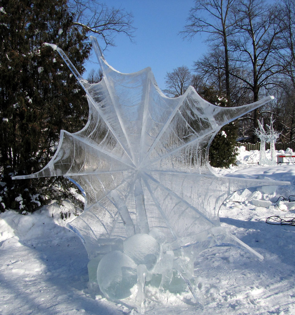 frozen spider sculpture