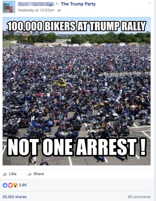 bikers at trump rally not one arrest