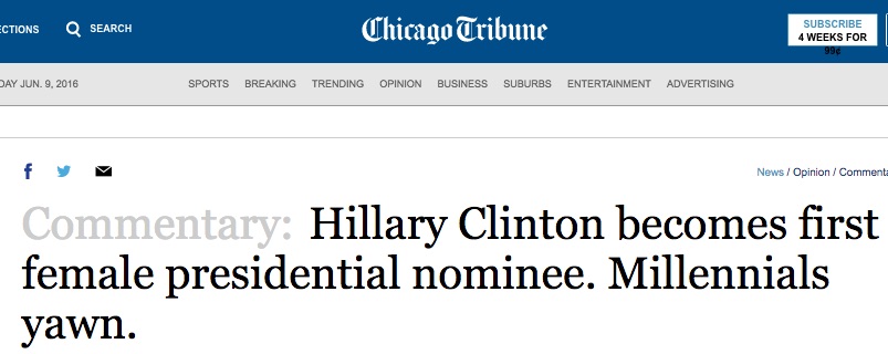 Hillary_Clinton_becomes_first_female_presidential_nominee__Millennials_yawn__-_Chicago_Tribune