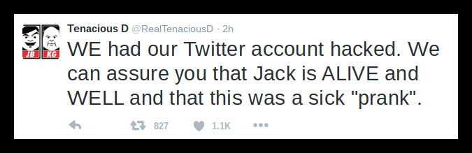 jack black death hoax tweet
