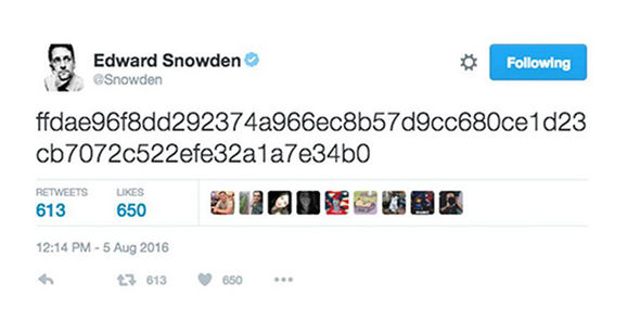edward snowden code twitter