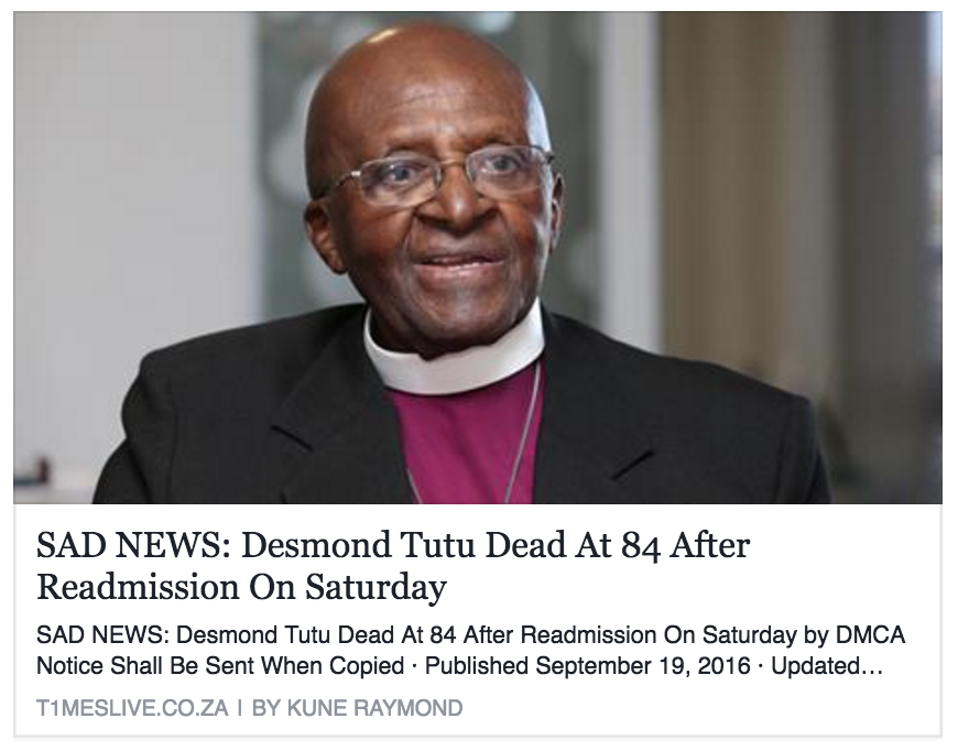 Desmond Tutu hoax story