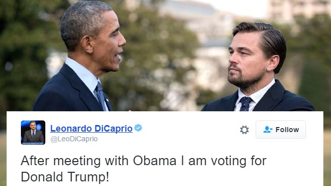 dicaprio voting for trump