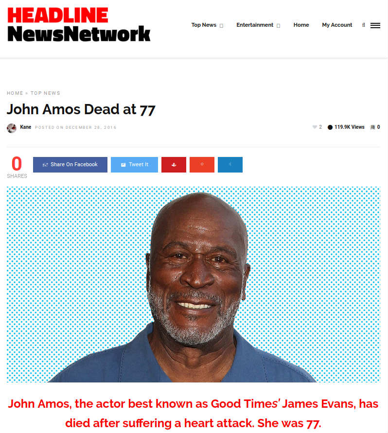 john amos dead