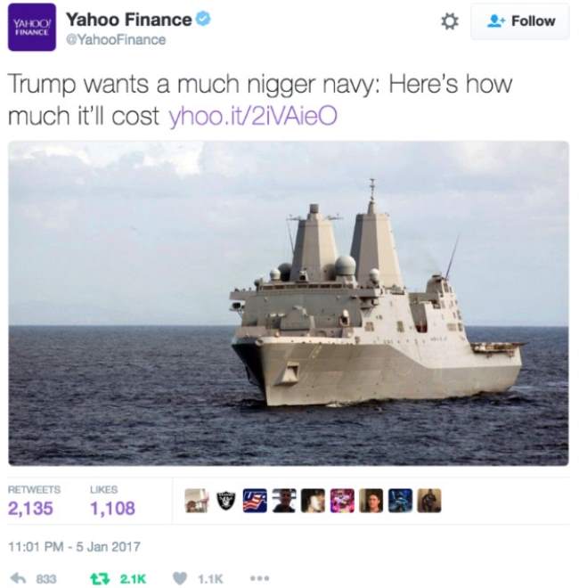 Yahoo finance tweet
