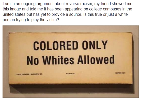 Colored Only - No Whites Allowed