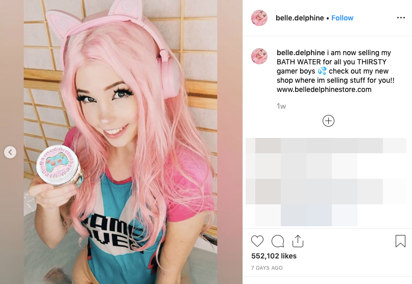 British 'gamer girl' Belle Delphine selling bathwater to 'thirsty' fans for  £24 a jar