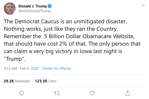 trump tweet obamacare website