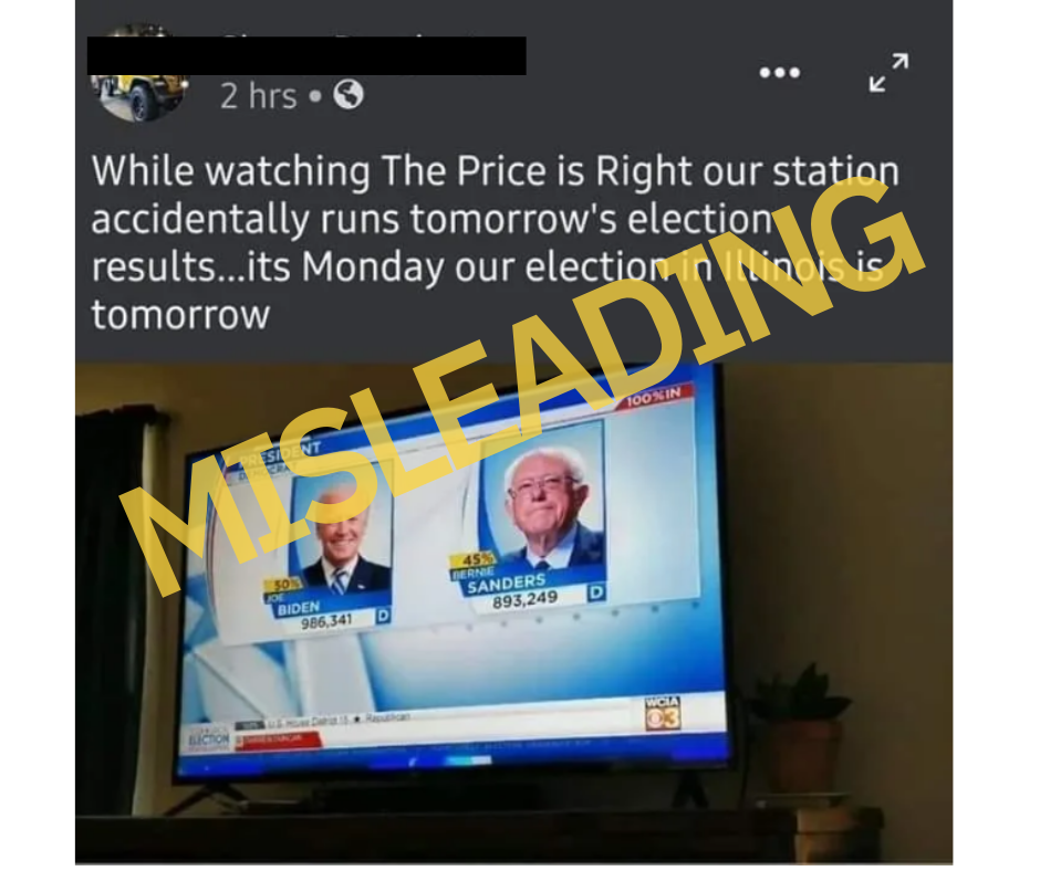 tv station displays election results before election