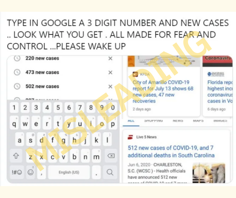 google 3 digits new cases