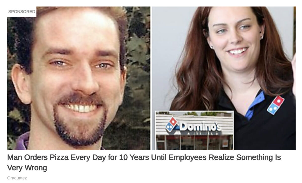 Man Orders Domino's Dominos Pizza Every Day for 10 Years Until Employees Realize Something Is Very Wrong