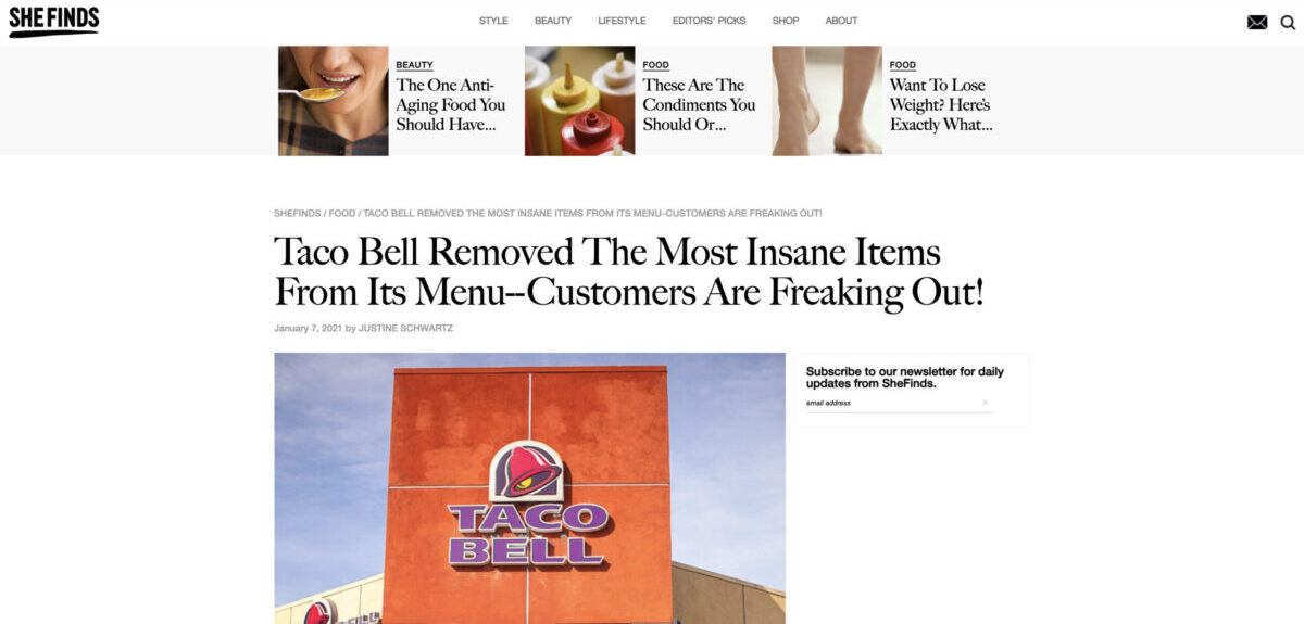 Taco Bell Removed The Most Insane Items From Its Menu Customers Are Freaking Out