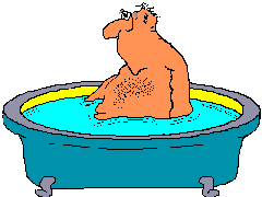 One man in a tub