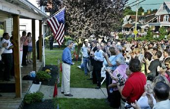 John Kerry at the home of Dale and Judy Rhome in Canonsburg, PA